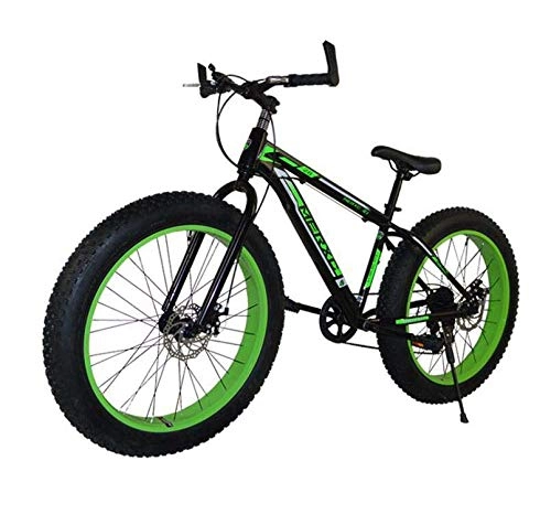 Fat Tire Mountainbike : LJLYL Fat Tire Mountainbike für Männer und Frauen, 26-Zoll-Räder 17-Zoll-Rahmen aus Kohlenstoffstahl, 4, 0-Zoll-Reifen 7-Gang