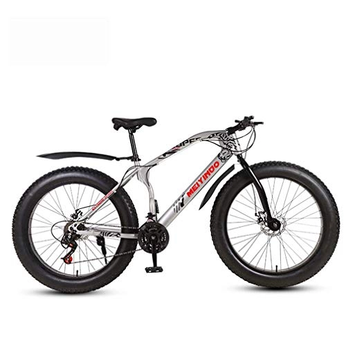 Fat Tire Mountainbike : Mens Adult Fat Tire Mountain Bike, Bionic Federgabel Cruiser Fahrrad, Doppelscheibenbremse Strand Schnee Bikes, 26-Zoll-Räder, B, 27 Speed