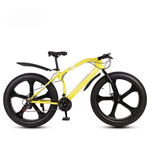 Fat Tire Mountainbike : Mens Adult Fat Tire Mountain Bike, Bionic Federgabelschnee Bikes, Doppelscheibenbremse Beach Cruiser Fahrrad, 26 Zoll-Räder, C, 21 Speed