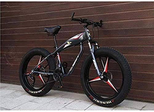 Fat Tire Mountainbike : MJY 26-Zoll-Räder Mountainbike-Fahrrad für Erwachsene, Fat Tire Hardtail Mbt-Fahrrad, Rahmen aus kohlenstoffhaltigem Stahl, Doppelscheibenbremse 6-27, 27 Geschwindigkeit