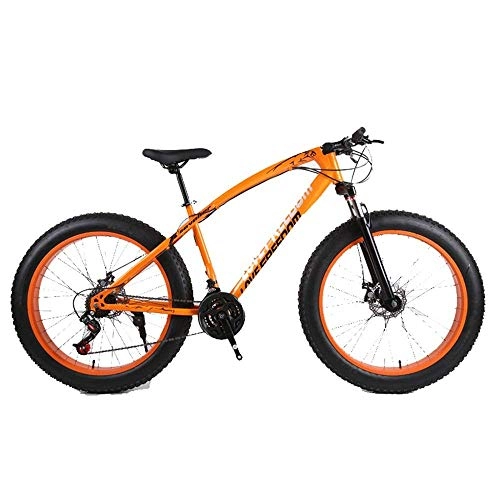Fat Tire Mountainbike : MOZUSA Outdoor-Sport Fat Bike Cross Country Mountainbike 26-Zoll-24-Gang Strand Schneeberg 4.0 große Reifen for Erwachsene Außenreit (Color : Orange)