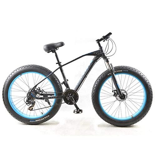 Fat Tire Mountainbike : Pakopjxnx Mountain Bike 26 * 4.0 Fat Bike 24 speeds Fat Tire Snow Bicycles Man, Black Blue, 24 Speed