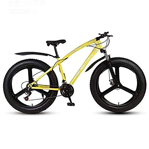 Fat Tire Mountainbike : Qinmo 26-Zoll-Fat Tire Fahrrad Mountainbike for Erwachsene, MTB Fahrrad, High Carbon Stahlrahmen Federgabel, Doppelscheibenbremse, E, 21-27 Geschwindigkeit (Color : C, Size : 21 Speed)