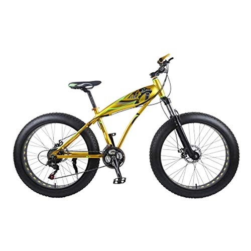 Fat Tire Mountainbike : Qinmo 26-Zoll-Fat Tire Mountainbike for Herren und Damen, Aluminium Rahmen, Doppelscheibenbremse, 7-30 Geschwindigkeit Ganz MTB Federung (Color : E, Size : 7 Speed)
