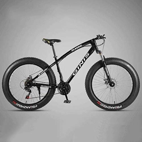 Fat Tire Mountainbike : Tbagem-Yjr 26-Zoll-High-Carbon Stahl-Gebirgsfahrrad - Hardtail Mountainbikes for Erwachsene (Color : Black, Size : 30 Speed)