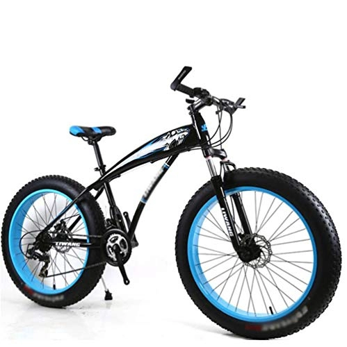 Fat Tire Mountainbike : Tbagem-Yjr Gebirgsstraßen-Fahrrad-Radfahren, Aluminiumlegierungs-24 Zoll-Stoßdämpfer-Fahrrad Trägt Unisex Zur Schau (Color : Black Blue, Size : 21 Speed)