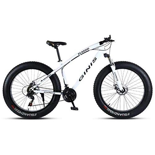 Fat Tire Mountainbike : Tbagem-Yjr Ultrabreitreifen Mountainbike - Weiß Pendler Stadt Hardtail Fahrrad for Erwachsene (Size : 30 Speed)