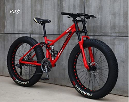 Fat Tire Mountainbike : UltraNurtureest 26 Zoll Mountainbike Rahmen aus Kohlenstoffstahl 24 Gang-Schaltung Fahrrad Vollfederung Scheibenbremsen Hardtail Bike
