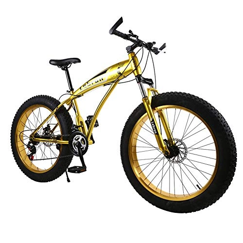 Fat Tire Mountainbike : WellingA Mountainbike MTB, 24 Zoll 26 Zoll Fette Reifen Fahrrad, Fahrrad mit Scheibenbremsen, Rahmen aus Kohlenstoffstahl, MTB Fahrrad für Herren und Damen, 001, 24inch