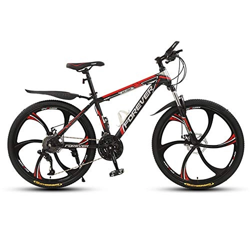 Mountainbike : 26 inch Mountainbike Fahrradfederung MTB Bikes, Fahrrad Jungen und Mädchen Jugend High Carbon Carbon Mountain Buggy, BlackRed, 24Speed