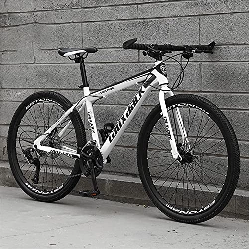 Mountainbike : ALUNVA 26inch Fahrrad, Mountainbike, Fahrrad Mit Variabler Geschwindigkeit, Kreuz-Country Bike, Stoßdämpfung EIN Rad Tragbares Fahrrad, Riding Bicycle-Weiß und schwarz 21 Geschwindigkeit