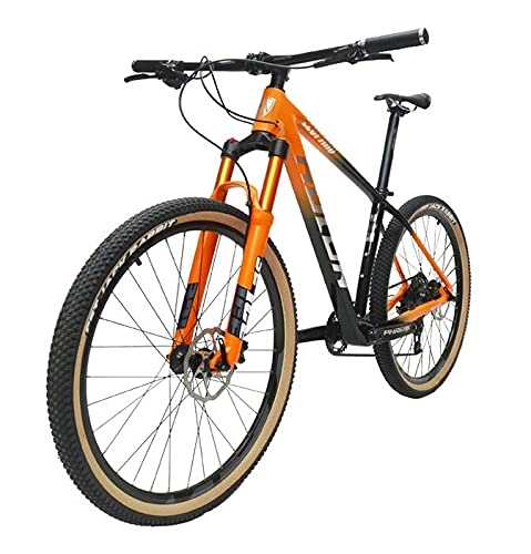 Mountainbike : ASEDF Leichter Carbon-Mountainbike, 27, 5 / 29 Zoll 12 Geschwindigkeit MTB Mountainbike Hydraulische Scheibenbremse Kohlefaser-Mountainbike orange-29in*17in