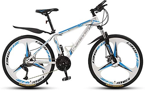 Mountainbike : AUTRY Bequemer Sitz des Mountainbikes für Herren, bequemer Stoßdämpfer mit Vorderradaufhängung für Erwachsene und Jugendliche26”27速-White Blue