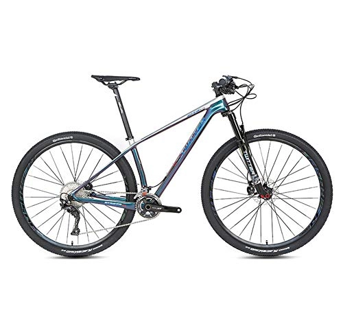 Mountainbike : BIKERISK Carbon-Faser-Mountainbike mit Federgabel, mit 15 / 17 / 19-Zoll / Medium Alurahmen und 22 / 33-Gang-Schaltung mit 27, 5 / 29-Zoll-Rädern und mechanische Scheibenbremsen Silber, 22speed, 29×19