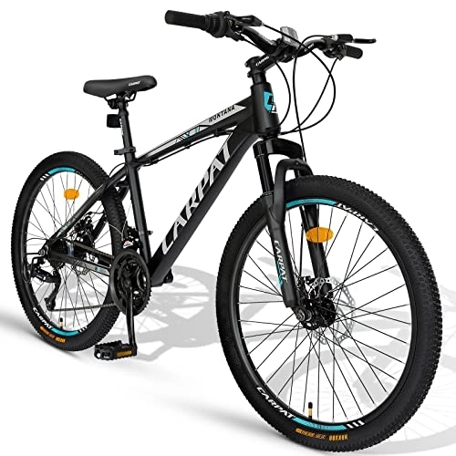 Mountainbike : Carpat Sport 26 Zoll Aluminium Mountainbike Shimano 21 Gang-Schaltung, Doppelscheibenbremsen, geeignet für Erwachsene, Alu MTB- Grau