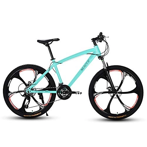 Mountainbike : DULPLAY Doppelscheibenbremse Fahrrad Für Männer Frauen, Erwachsene 26 Zoll MTB, Strand Motorschlitten Mountainbike Bike Grün 26", 27-Gang