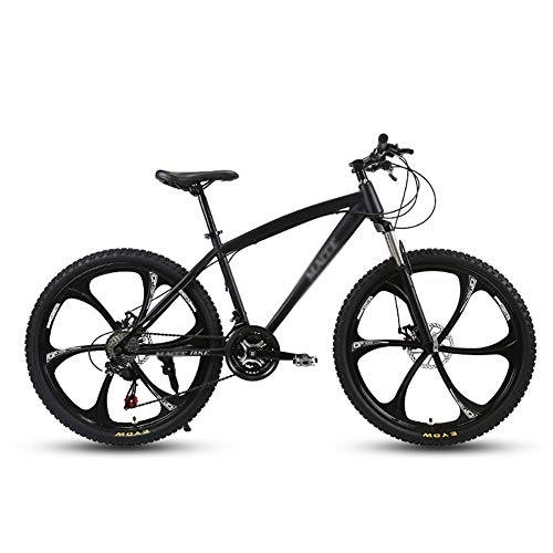 Mountainbike : DULPLAY Erwachsene 24 Zoll MTB, Strand Motorschlitten Mountainbike Bike, Doppelscheibenbremse Fahrrad Für Männer Frauen Schwarz 24", 27-Gang