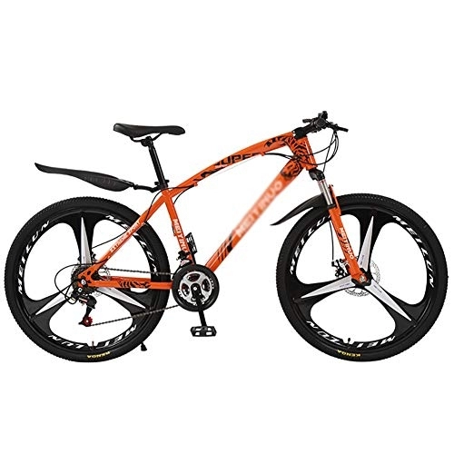 Mountainbike : DULPLAY Fahrrad Mit Front-aufhängung Verstellbarer Sitz, Leicht Mountainbike Bike, Starker Rahmen Scheibenbremse MTB Orange 3 Spoke 26", 24-Gang
