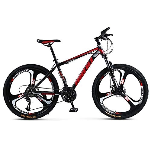 Mountainbike : DULPLAY Racing Fahrrad Fahrrad Für Frauen, 26 Zoll Racing Erwachsene MTB, Fahrrad Gabeln, Vollsperrung Mountainbike Mann Schwarz Und Rot 26", 27-Gang