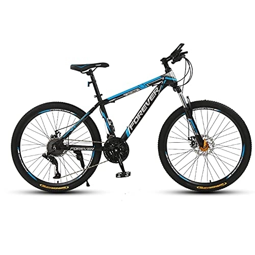 Mountainbike : Fahrrad, 24-zoll-mountainbike, 21-30 Geschwindigkeit Hohe Kohlenstoffstahlrahmen Fahrrad Mit Doppelscheibenbremse, Front-federung Anti-rutsch-fahrrad für Männer Und Frauen(Size:24 speed, Color:Blau)