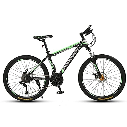 Mountainbike : Fahrrad, 24-zoll-mountainbike, 21-30 Geschwindigkeit Hohe Kohlenstoffstahlrahmen Fahrrad Mit Doppelscheibenbremse, Front-federung Anti-rutsch-fahrrad für Männer Und Frauen(Size:30 speed, Color:Grün)