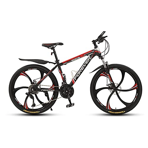 Mountainbike : Fahrrad, City Folding Auto Erwachsene Klappfahrrad, Light Mountain Bicycle 6-Messer-Rad Doppelschockabsorption, Faltwagen Doppelscheibenbremse Eine Vielzahl Von Farben(Size:27 Speed, Color:rot)