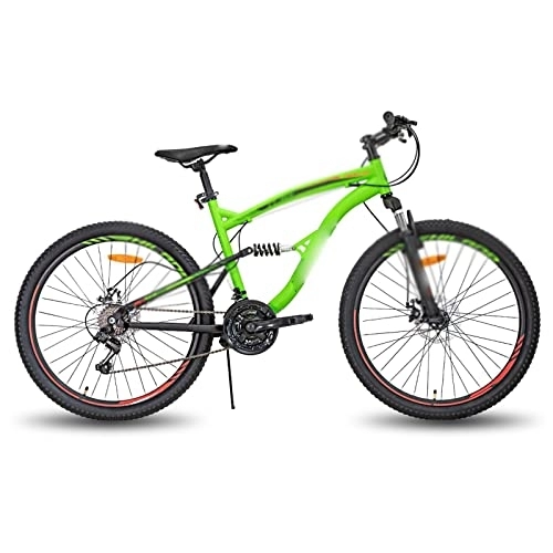 Mountainbike : Fahrräder für Erwachsene, 26 Zoll Stahlrahmen, MTB 21 Speed Mountain Bike Bicycle Double Disc Brake (Color : Green, Size : 26 inch)