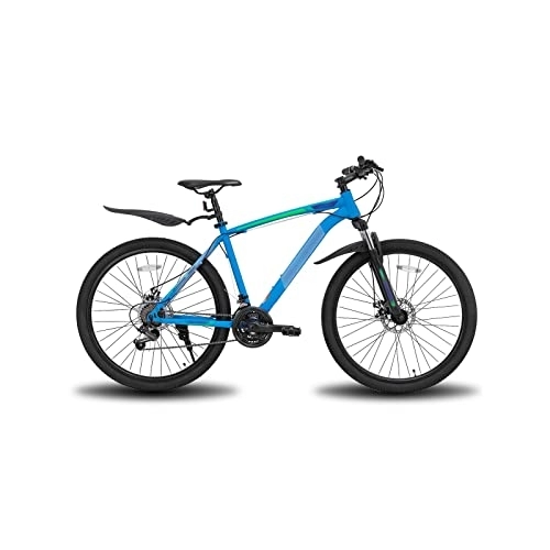 Mountainbike : Fahrräder für Erwachsene, 3 Farben, 21 Geschwindigkeit, 26 / 27, 5 Zoll (26 / 27, 5 Zoll), Stahl, Federung für Disc Brake Mountain Bike (Color : Blue, Size : S)