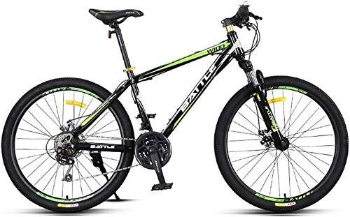 Mountainbike : FANLIU 24-Gang-Mountainbikes, 26-Zoll-Adult hochgekohlt Stahlrahmen Hardtail Fahrrad, Mnner All Terrain Mountainbike, Anti-Rutsch-Bikes (Color : Green)