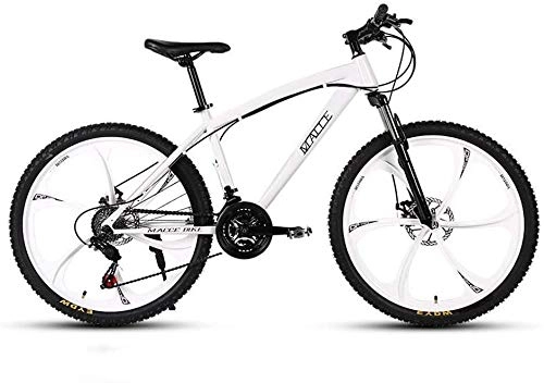 Mountainbike : FDSAD 24-Zoll-Mountainbike für Erwachsene, Strand-Schneemobilfahrrad, Doppelscheibenbremsfahrräder, Aluminiumlegierungsräder, Mann Frau Allzweck, Weiß, 21speed