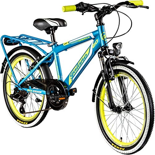 Mountainbike : Galano 20 Zoll MTB Jugendfahrrad Adrenalin Kinderfahrrad Mountainbike, Farbe:blau / gelb