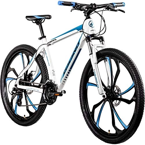 Mountainbike : Galano 650B MTB Hardtail Mountainbike 27, 5 Zoll Primal Fahrrad Mountain Bike (weiß / blau, 48 cm)