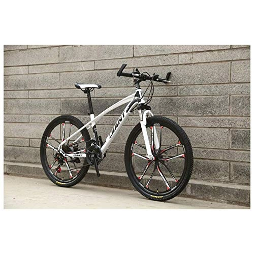 Mountainbike : GUONING-L Fahrrad Outdoor-Sport 26 '' HighCarbon Stahl Mountain Bike mit 17 '' Frame Doppelscheibenbremse 2130 Geschwindigkeiten, mehr Farben Fahrräder (Color : White, Size : 27 Speed)