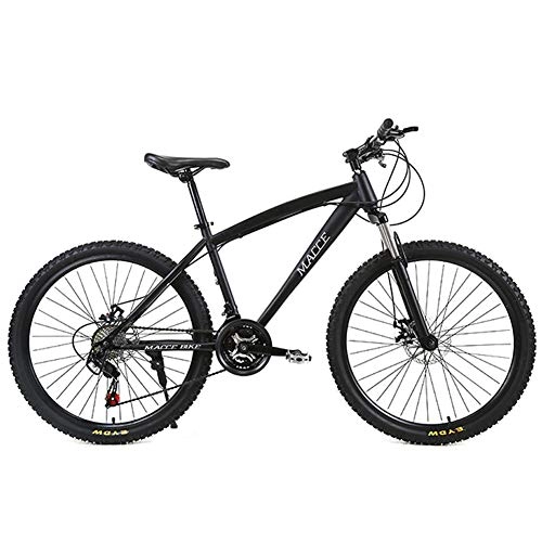 Mountainbike : JESU 26 inch Bike High Carbon Steel Mountainbikes Fahrrad Vorderradaufhängung MTB für Männer / Frauen, vordere und hintere mechanische Scheibenbremsen, Schwarz, 24Speed