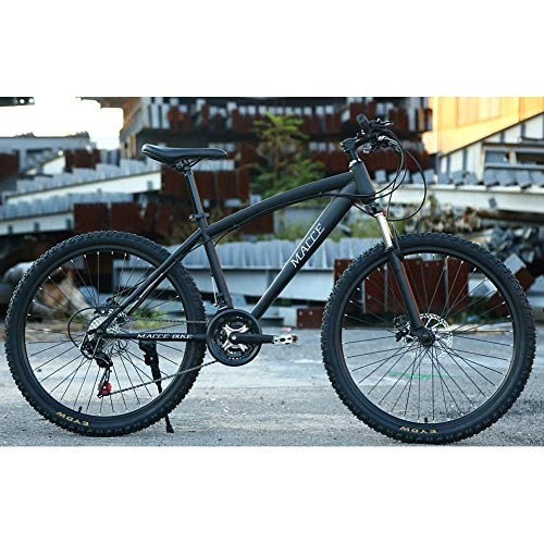 Mountainbike : JESU Mountainbike Fahrrad 24 inch Doppelscheibenbremsen, mechanische Scheibenbremsen vorne und hinten, Farbe Fahrrad mit Variabler Geschwindigkeit, Schwarz, 21Speed