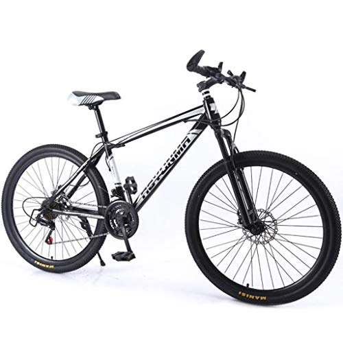 Mountainbike : JLRTY Mountainbike Mountainbikes Unisex 24 ‚‘ Leicht Aluminium Rahmen 21 / 24 / 27 Geschwindigkeit Scheibenbremse Vorderachsfederung (Color : Black, Size : 24speed)
