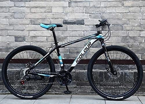 Mountainbike : KXWT High Carbon Steel 24 Zoll / 26 Zoll City Mountain Bike Fahrrad, Junge männliche und weibliche Studenten, Erwachsene Fahrrad, Gelände Variable Speed ​​Fahrrad, Mechanische Doppelscheibenbremse, si