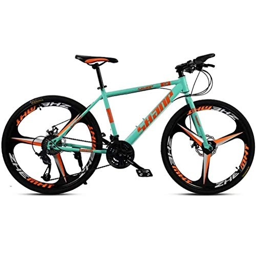 Mountainbike : LC2019 26 Zoll Adult Mountainbike Gearshift Fahrraddoppelscheibenbremse, Hardtail Mountainbike Mit Carbon Steel Green 3 Cutter (Color : 30-Stage Shift, Size : 24inches)