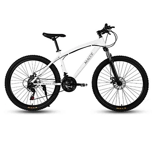 Mountainbike : LILIS Mountainbike Mountainbike Erwachsene MTB Fahrrad-Straßen-Fahrräder for Männer und Frauen 24In Räder Adjustable Speed-Doppelscheibenbremse (Color : White, Size : 24 Speed)