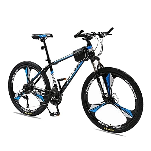 Mountainbike : LLF Fahrrad, 3 Messerrad Fahrrad Doppelscheibenbremsen Mountainbike Verschiedene Fahrräder Student MTB Racing für Erwachsene Student Im Freien Sport(Size:27 Speed, Color:Blau)