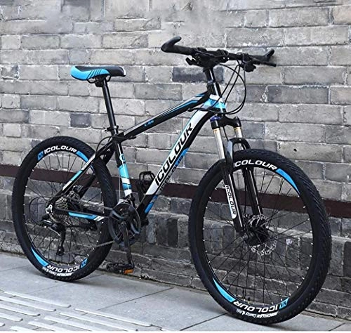 Mountainbike : LYQZ Robust 26" Mountainbike for Erwachsene, Leichtes Aluminium Full Suspension Rahmen, Federgabel, Scheibenbremse (Color : B1, Size : 24Speed)