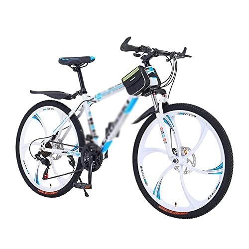 Mountainbike : LZZB 26 in Disc Brake Mountainbike 21 Speed ​​Fahrrad für Herren oder Damen MTB Carbon Stahlrahmen mit Federgabel / Weiß / 21 Speed