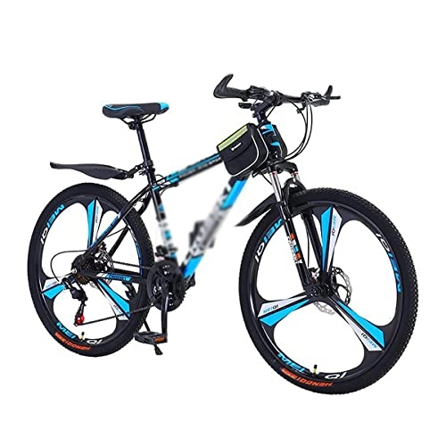 Mountainbike : LZZB 26 Zoll Mountainbike 21 / 24 / 27 Geschwindigkeit Doppelscheibenbremsen Vorderradaufhängung Fahrrad für Erwachsene Herren Damen (Größe: 27 Geschwindigkeit, Farbe: Blau) / Blau / 21 Geschwindigkeit