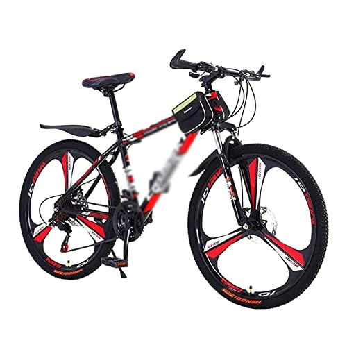 Mountainbike : LZZB 26 Zoll Mountainbike 21 / 24 / 27 Geschwindigkeit Doppelscheibenbremsen Vorderradaufhängung Fahrrad für Erwachsene Herren Damen (Größe: 27 Geschwindigkeit, Farbe: Blau) / Rot / 21 Geschwindigkeit