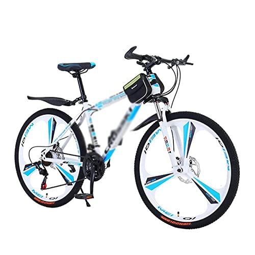 Mountainbike : LZZB 26 Zoll Mountainbike 21 / 24 / 27 Geschwindigkeit Doppelscheibenbremsen Vorderradaufhängung Fahrrad für Erwachsene Herren Damen (Größe: 27 Geschwindigkeit, Farbe: Blau) / Weiß / 24 Geschwindigkeit
