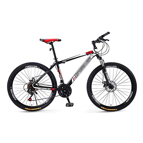 Mountainbike : LZZB 26 Zoll Mountainbike Carbon Stahlrahmen 21 Gänge mit Doppelscheibenbremse für Jungen Mädchen Herren und Damen / Rot / 21 Gänge