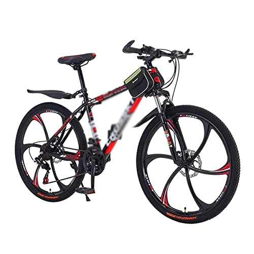 Mountainbike : LZZB Mountainbike 21 Speed ​​Carbon Stahlrahmen 26 Zoll Laufräder Scheibenbremsen Fahrrad für Pfad, Trail &Amp; Berge / Rot / 27 Geschwindigkeit