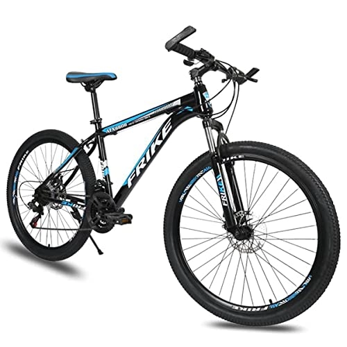 Mountainbike : LZZB Mountainbike für Jungen, Mädchen, Herren und Damen 26 Zoll Laufräder 21 / 24 / 27 Gang Shifter Aluminiumlegierung Rahmen mit Doppelscheibenbremse (Größe: 24 Gang, Farbe: Rot) / Blau / 21 Gang