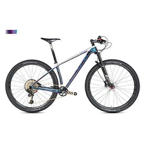 Mountainbike : MICAKO MTB - 27.5 / 29 Zoll Kohlefaser Mountainbike, Scheibenbremse, XX1-12 Gang-Schaltung, Vollfederung, Weiß, 27.5inch*15inch