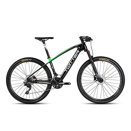 Mountainbike : Mountainbike 26 / 27, 5 Zoll SHIMANO M7000-22 Geschwindigkeiten für Erwachsene Off-Road-Bike-Radfahren mit Luftdruck-Stoßdämpfer und Vordergabel-Ölbremse, Carbonfahrräder für Herren, Green, 27.5*17"